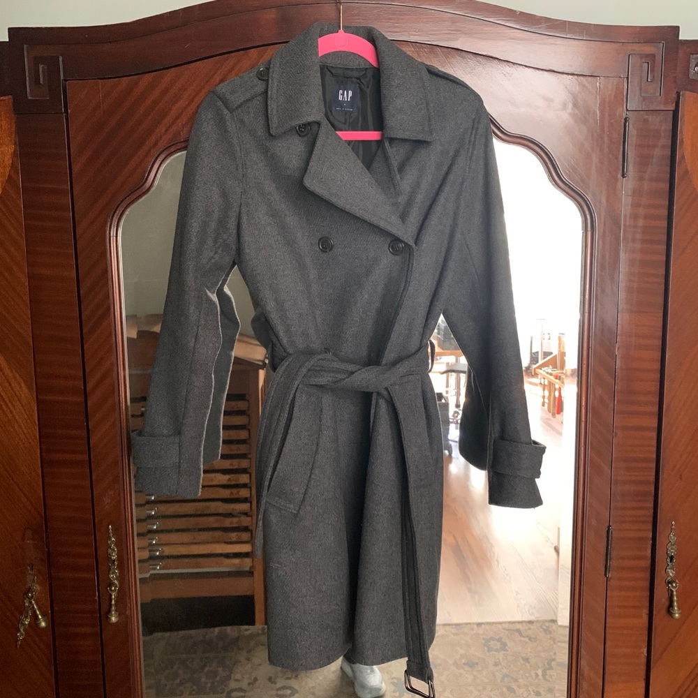 Gap Charcoal Double Breasted Trenchcoat